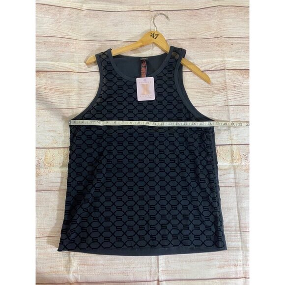 NWT Savage X Fenty Women's Black Mesh Printed Sleeveless Tank - Medium - Picture 8 of 13